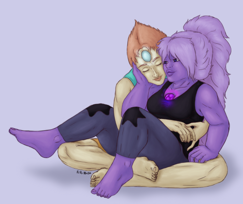 kirinasadoodles: OKAY….. Second attempt at Pearlmethyst! (Am I allowed to say I’m actually pretty happy with how they turned out? :s)
