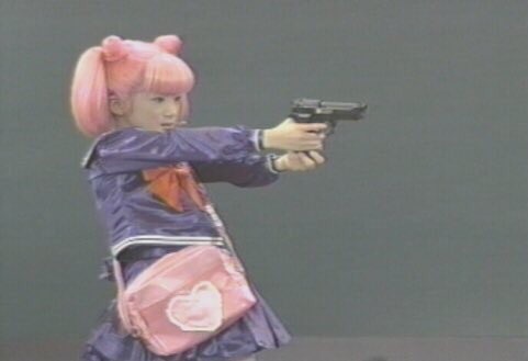 wickedwonderlandd: thefloatingstone:  Happy Birthday Chibi-Usa!   Who gave this child a gun??? 