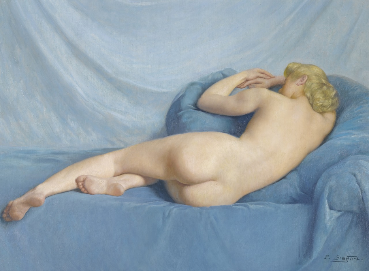 artbeautypaintings:  Reclining nude - Paul Sieffert 