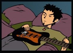just-lead-guitarist-things:  Describe yourself with 3 fictional characters.1) Trent Lane from Daria2) Green Lantern Kyle Rayner3) Gene Belcher from Bob’s Burgers