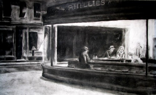 nobrashfestivity:Edward Hopper, Sketches and preliminaries for Nighthawks, 1942