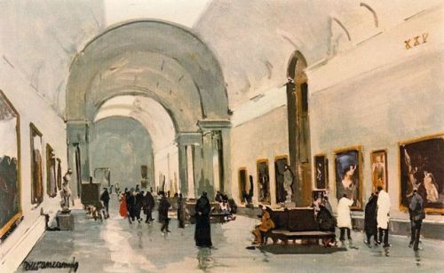 Room of the Museum del Prado   -    Rafael Durancamps i Folguera Catalan , 1891-1979Oil on canvas on