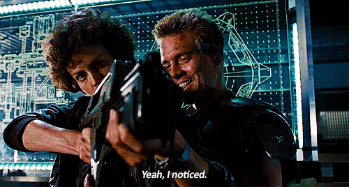 cptnsylver:  sweaterkittensahoy:  So, let’s just take a moment and appreciate that Kyle Reese (or whoever he plays in this movie) is clearly into Ripley.And let’s also appreciate that Chris-from-Mag7 (or whoever he plays in this movie) is into Ripley