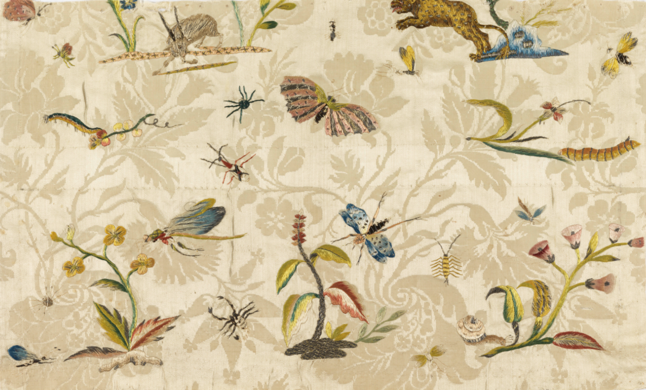 robert-hadley: Fragment ( England ), 18th century silk, metal thread. Source: cooperhewitt.org