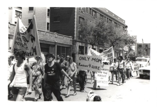 1980 Milwaukee Pride MarchThe black and white photographs above showcase the 1980 Pride March here i