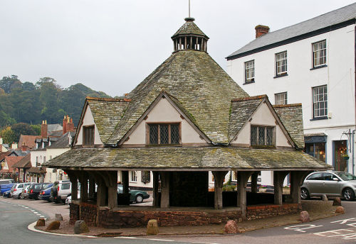 The Yarn Market in Dunster, Somerset. Since 1222, the town of Dunster was a 