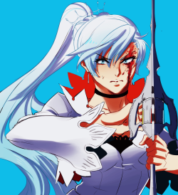 funblade:  funblade:  the proud self so i really like Shirow Miwa’s take on Weiss’ design   oh, and this is thanks for you guys as I hit 7000 followers! thank you so much for sticking with me despite everything ;;