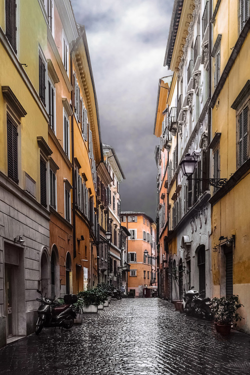 Rome | Narrow streets | Rain