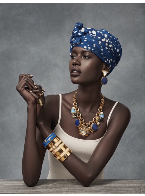 sorryimhuman:continentcreative:Ajak Deng for MIMCO Accessories by Christian Blanchard
