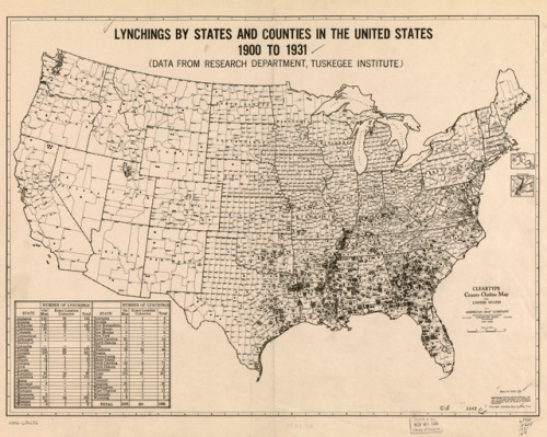 Lynchings by states and counties in the United States, 1900-1931 : (data from Research Department, T