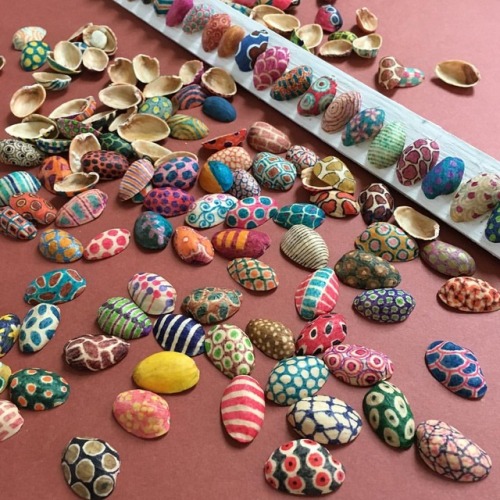 40 Days of Art/29 Painted pistachio shells. Getting ready for installation at GCCA&rsquo;s &lsquo;O