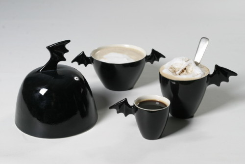 spookyloop:  Ceramic bat mugs and bowls by adult photos