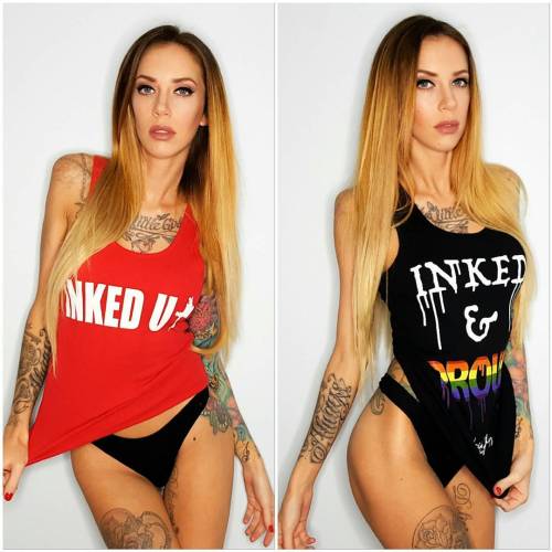 You guys have to get some tanks from @inkjunkeyz I love my inked up and inked and proud tanks! #ink