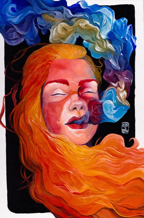 •Inside Cloud• 18 x 24, Gouache on canvas •Storm on You• 9 x 12, Gouache in canv