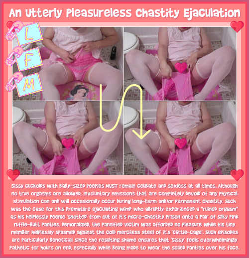 fmatty:AN UTTERLY PLEASURELESS CHASTITY EJACULATIONSissy cuckolds with baby-sized peepies MUST remai