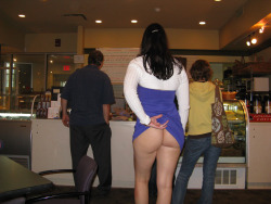 aneirakinked:  pantycheck:  I am right behind you. Show me,that you are a good slut!  My Boss and I have been shopping a lot recently. Necessity of moving in to a new place. He’s been using our being out in public to His advantage. I’ve lost count