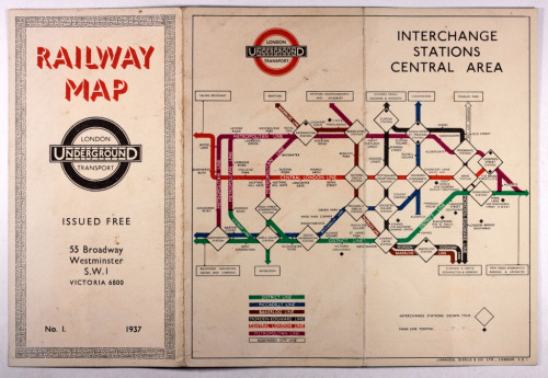 H C Becks revolutionary circuit design map of the London Underground - First printed in 1933 - this 