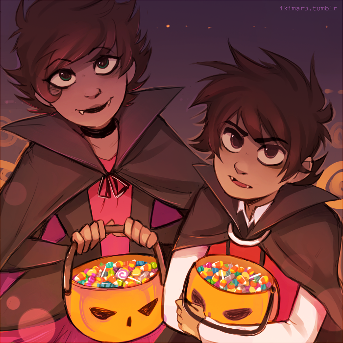somebody asked for Karkat in a vampire outfit so I thought maybe he and Kanaya could