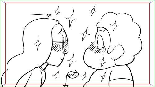 paulvilleco:    Some of the drawings I done did for the latest Steven Universe episode, “Indirect Kiss”.   Read More  Storyboarder Paul Villeco.