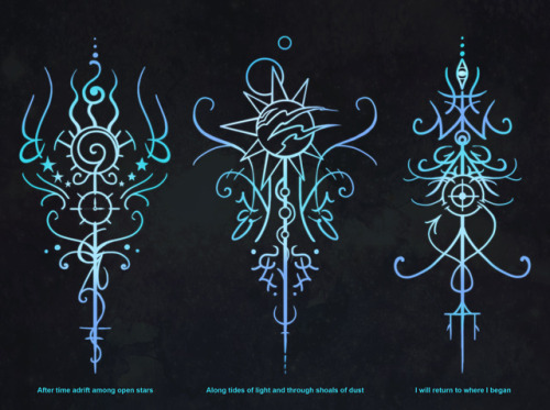 sigilseer: These sigils were commissioned to represent a quote from Mass Affect 2. They won’t 