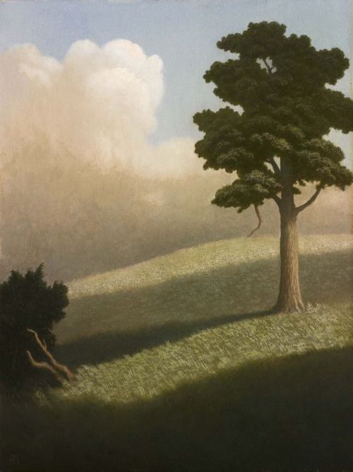 thewoodbetween:Algernon Newton (1880-1968) Oak tree on a hillside 1963 England