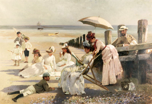 On the Shores of Bognor Regis (1887). Alexander M. Rossi (British, 1840 – 1916) .&nb