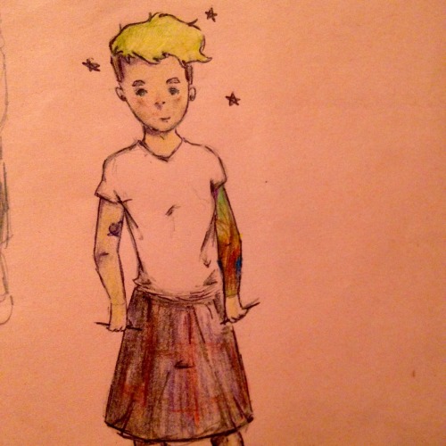 tempurart: Josh Dun™ but it’s on pink paper and he is wearing a skirt