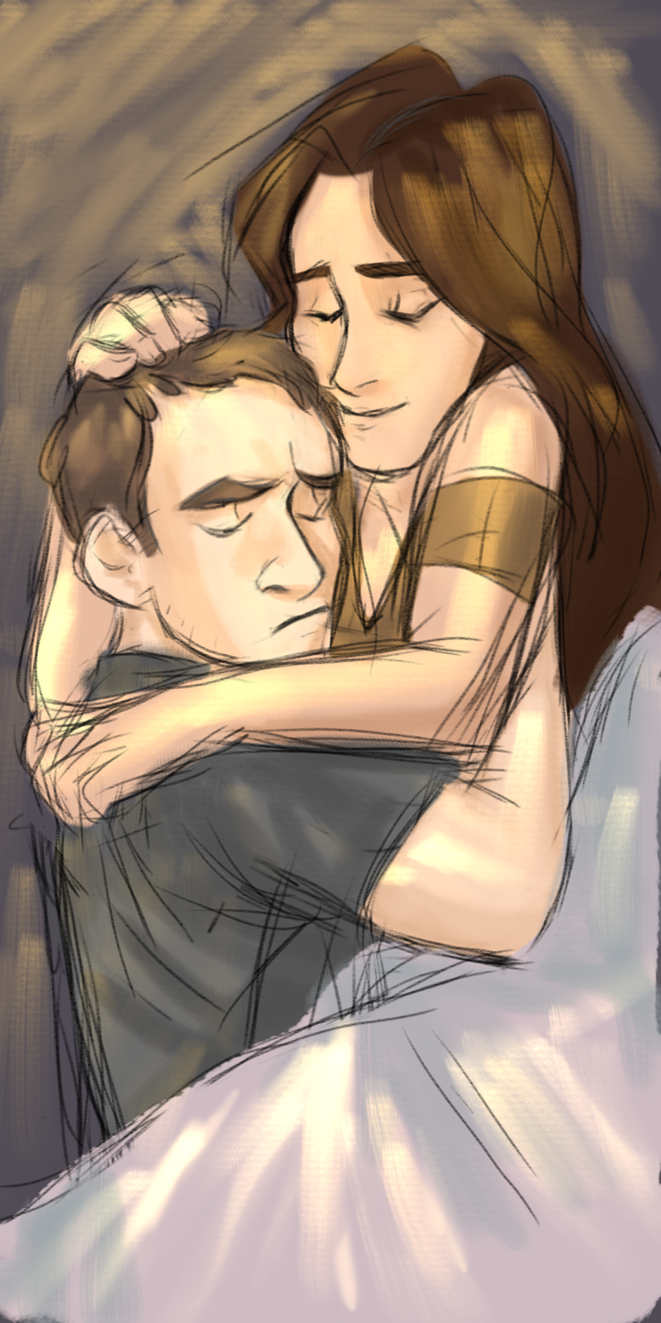 alyona11:  Some cuddles that I finally finishedTried to make it summer morning looking