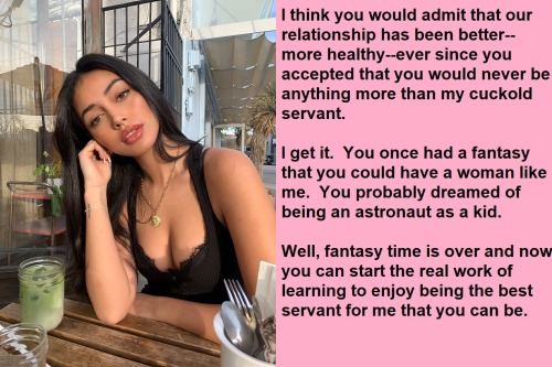 cuckoldhumiliation:Fantasy time is over.