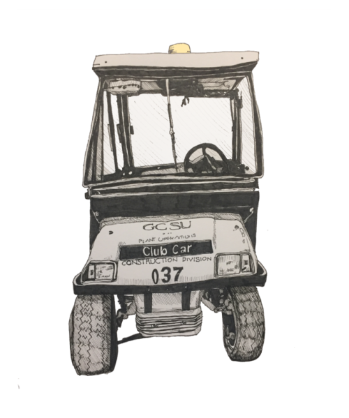Day 4 in my quest to draw 31 golf carts for Inktober 2019. 
