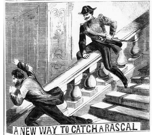 &lsquo;A New Way To Catch a Rascal&rsquo; from The Illustrated Police News (1870).  Sli