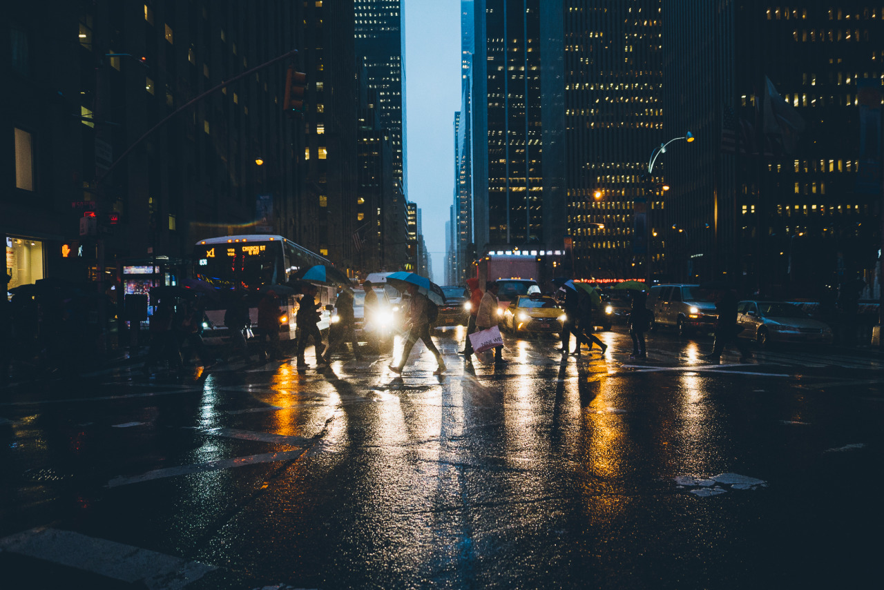 djkrugman:  Rainy Daze in New York City. Midtown, Manhattan, November 2015.  Photography