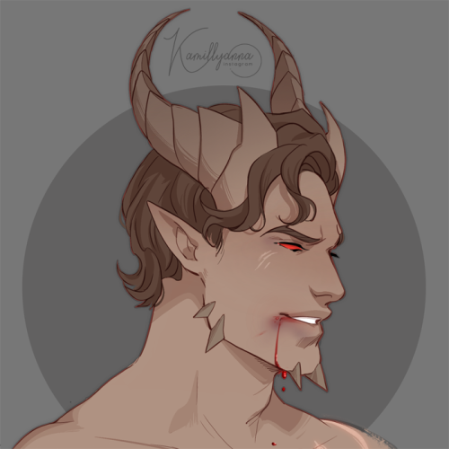 my new DND character; Dexter. He’s a glasya bloodline tiefling, bloodhunter class ! Do NOT repost / 