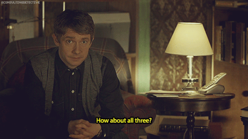aconsultingdetective:Legit Johnlock ScenesSherlock’s eagerness shouldn’t surprise John anymore.