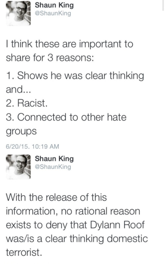 krxs10:  FOR THOSE WHO STILL DONT THINK THE #CHARLESTONSHOOTING WAS ABOUT RACISM