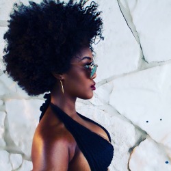 merraland:  My melanin and fro had me feeling Godly today ✨  Instagram merraland_ 