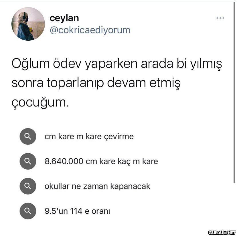 soruyu yapamayıp okula...