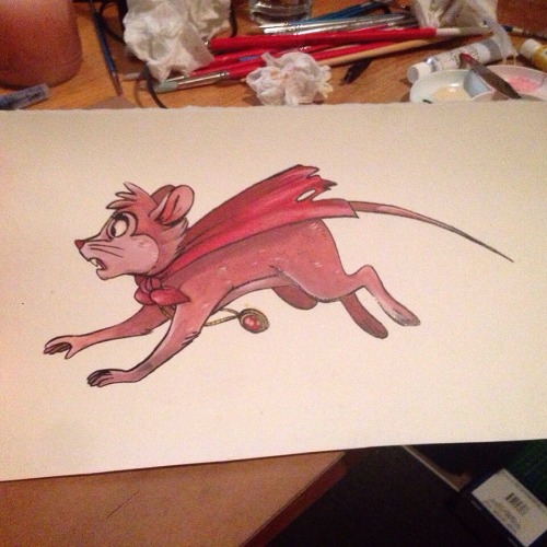 I tried painting with gouache for the first time today! Practiced with Mrs Brisby :-) I’m exci