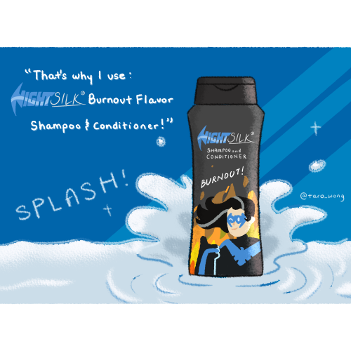 taro-wong:Nightwing shampoo advert but it gets increasingly concerningthe ad is on every Bludhaven b