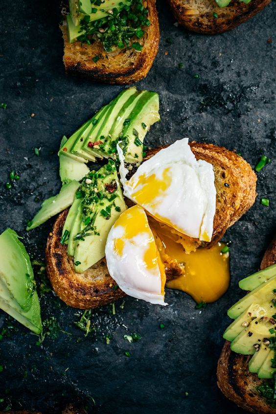 intensefoodcravings:Avo Toast, Elevated: Avocado, Rosemary Chimichurri, Chives, &amp;