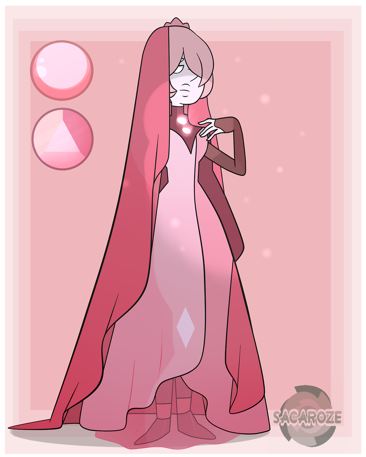 𝙕𝙊𝙕𝙊 — Pink Sapphire and Rosaline Pearl Fusion. Unknown