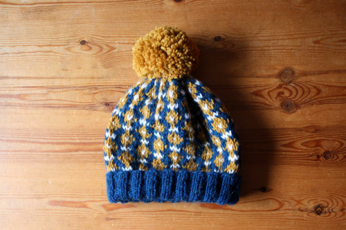 knittingfromthevoids: cute new hat!! i have a lot of this deep ocean blue in my stash and it’s