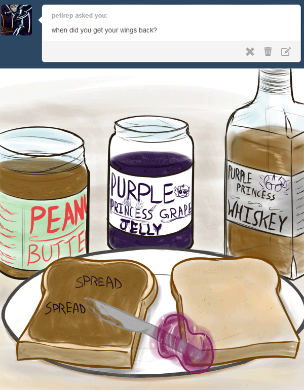 petirep:  askmentallyadvancedtwilight:  I didn’t put whiskey on the sandwich. Gotta