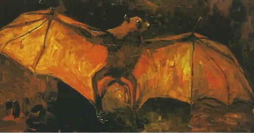 Some Bat paintings:Bat Before the Moon  -  Takashi Biho (ca. 1910)Giant Indian Fruit 