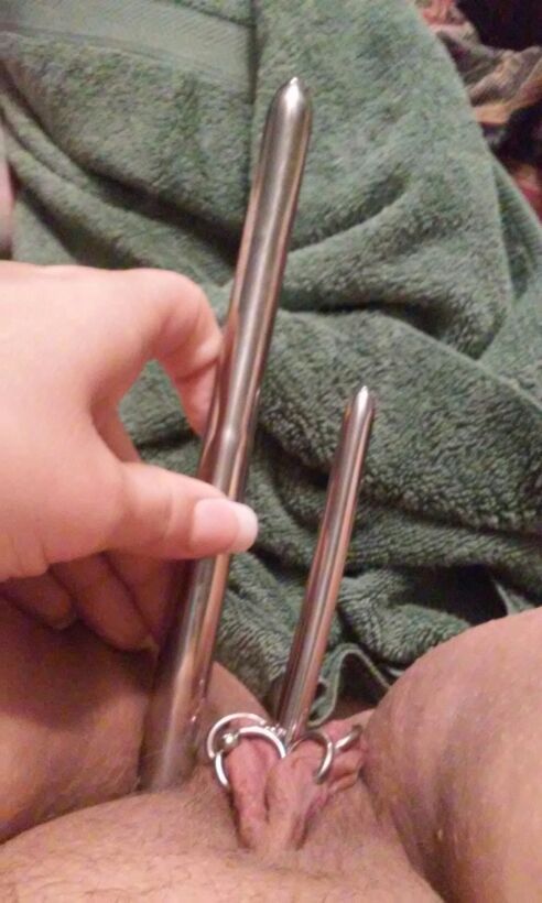  pussymodsgalore Urethral Play, Urethral sounds are inserted into her pee hole, first