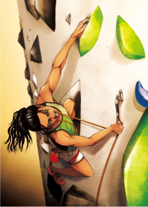 demifiendrsa: Sport climbing illustration by Hajime Isayama from the Tokyo 2020 Olympic Games Offici