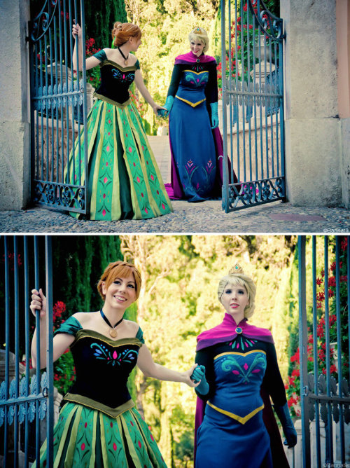 cosplayfanatics:Elsa And Anna Cosplay By Phadme and TanyaReel22Follow cosplayfanatics for more cospl