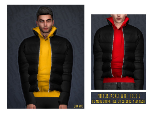 Puffer Jacket With Hoodie- New Mesh- 30 Colors- HQ mode compatible- Specular,Normal map includedHope