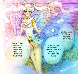 mishi-sketch:  The last few chapters of Sailor Moon Stars have always really called out to me. The story and artwork are absolutely beautiful and surprisingly deep. I especially love Sailor Cosmos, the final senshi revealed to us, she ends the story with