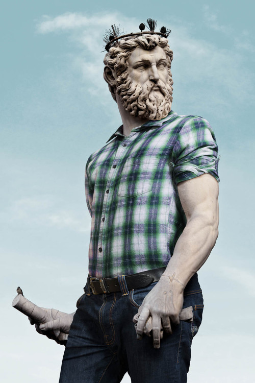 itscolossal:  Hipster in Stone by Leo Caillard